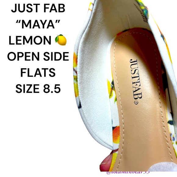 JUST FAB BRAND “MAYA” LEMON 🍋 FLATS, SIZE 8.5-OPEN SIDES, EXCELLENT CONDITION - Picture 7 of 16